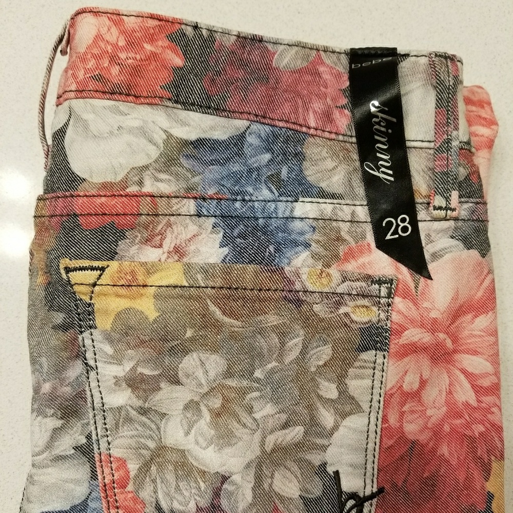 Bebe Floral Skinny Jeans
